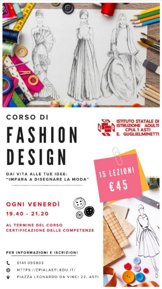 Asti - Al via il nuovo corso serale di Disegno per la Moda al CPIA