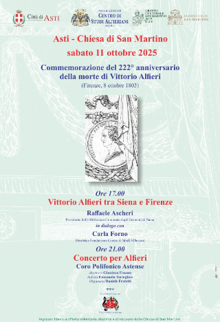 Asti ricorda Vittorio Alfieri: incontri e musica nella Chiesa di San Martino